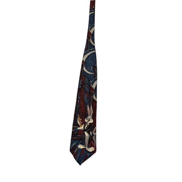 Looney Tunes Bugs Bunny Award Show You Oscar Vintage Cartoon Necktie - Picture 3 of 7